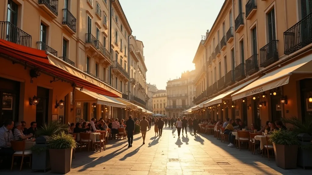 Place animee de Marseille a l heure doree